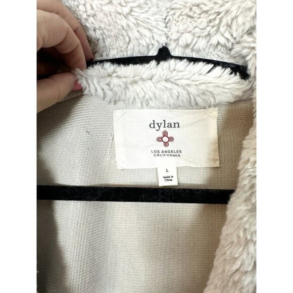 Dylan Clothing Los Angeles Womens Jacket Soft Faux Fur Snap Large Cream‎ Glam - Picture 8 of 12